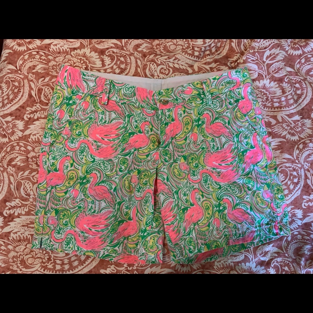 Lilly Pulitzer Jayne shorts size 10 Flamingo print